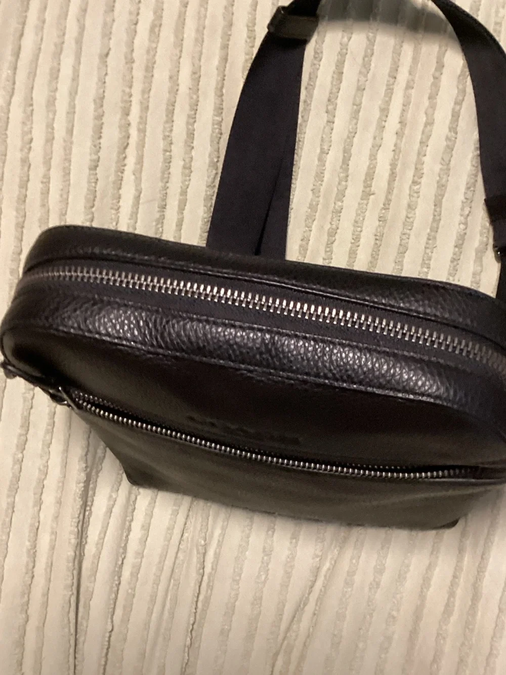 Coach Black Pebbled Leather Messenger Crossbody